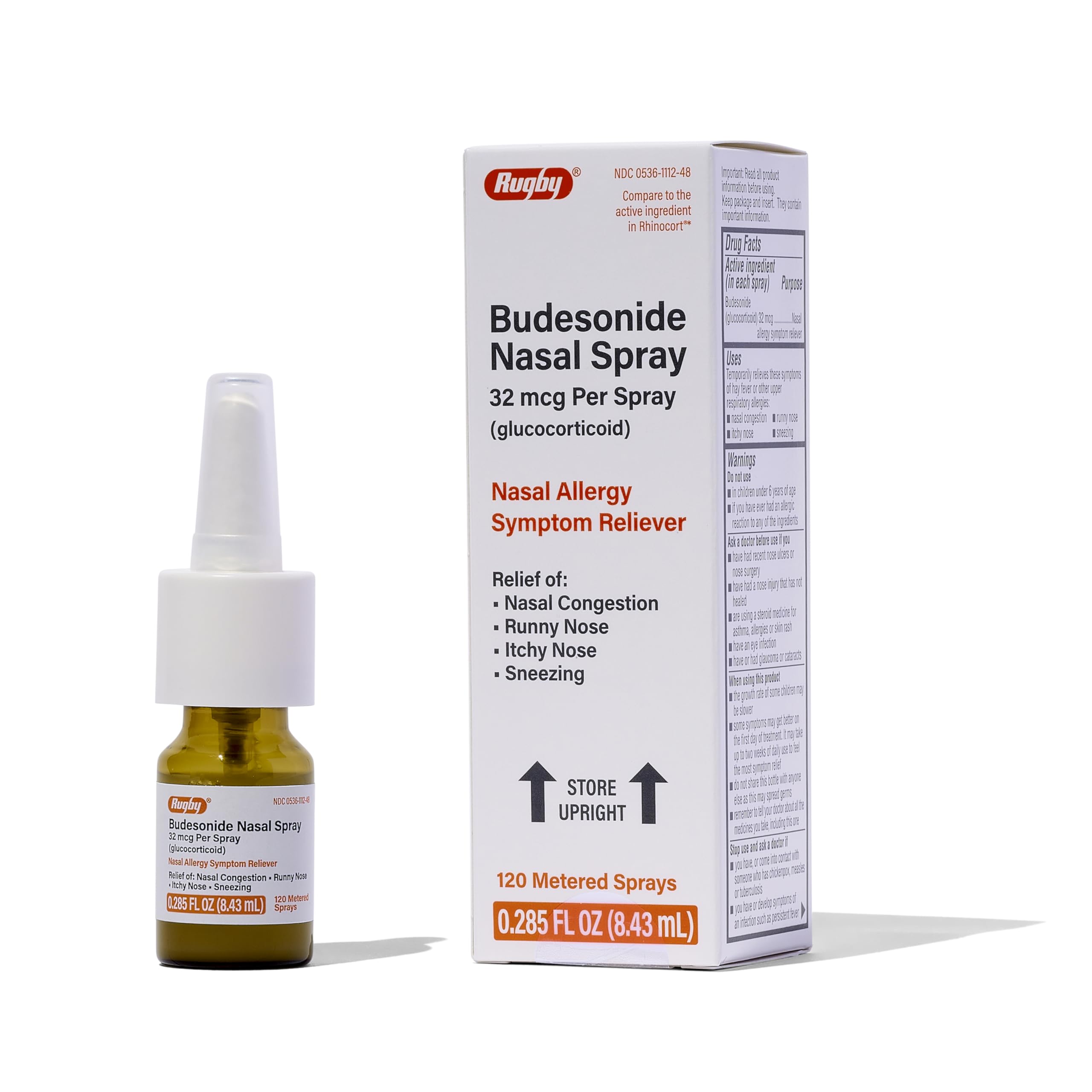 Rugby Laboratories BUDESONIDE Nasal Spray, Budesonide (glucocorticoid) 32 mcg Per Spray, 8.43ML 120 Sprays