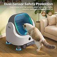 Vista 3 de OROLEY p - Caja de arena automática para gatos, caja de arena autolimpiante con monitoreo de aplicación, capacidad extragrande, sistema de control