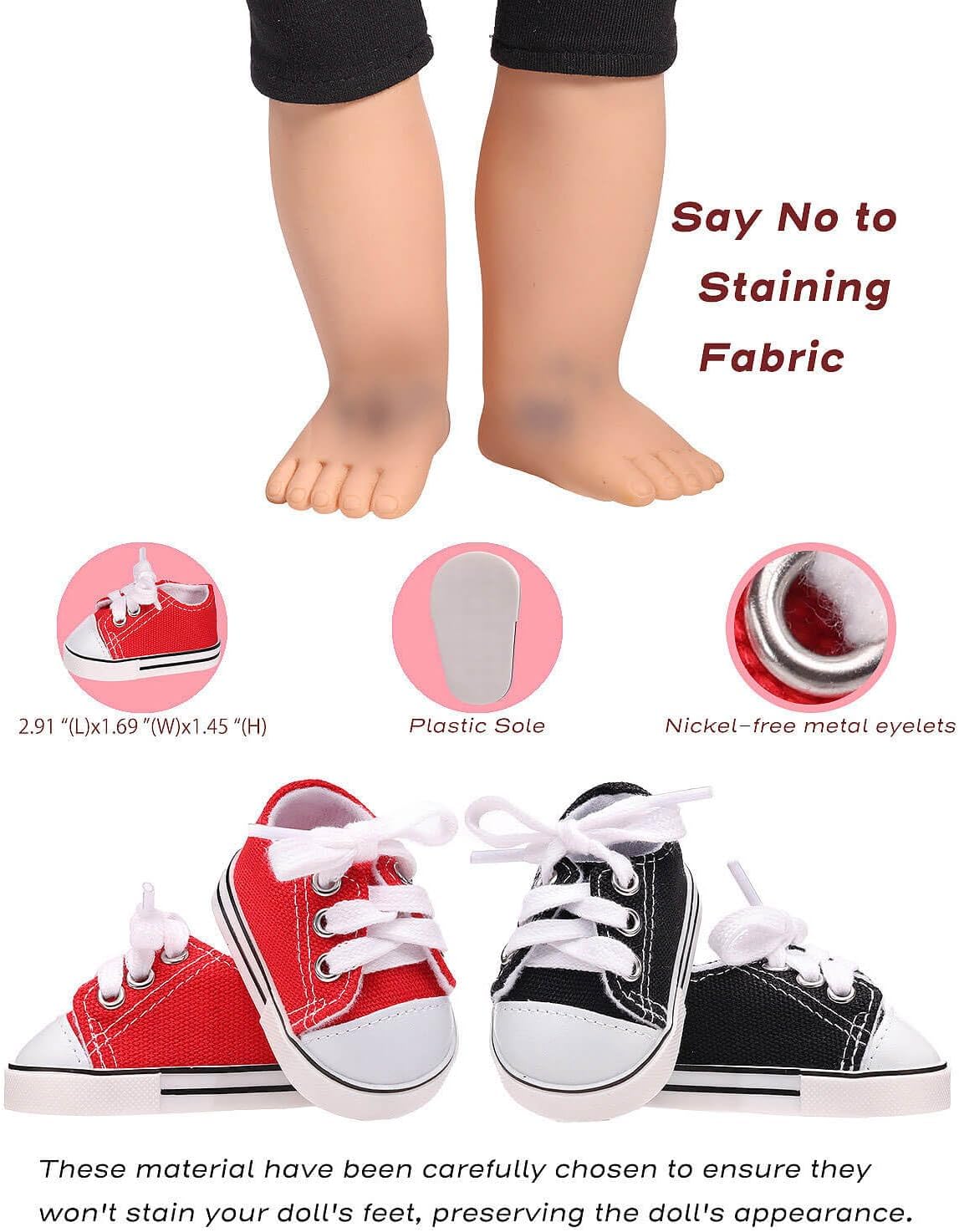 18 inch Doll Shoes - 7 Pairs with Gift Box