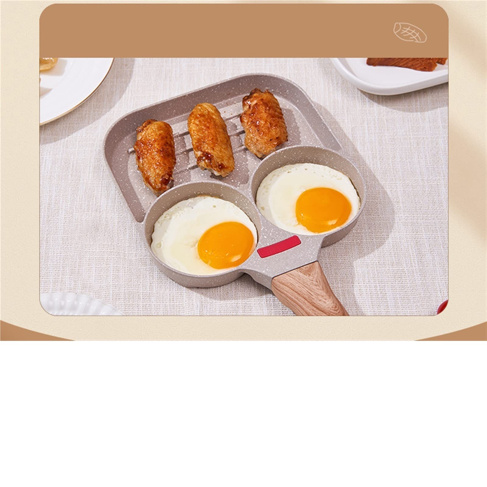 Gotowy garnek wrażliwy na temperaturę burger jajko sadzone, płaska patelnia, patelnia nieprzywierająca, domowa patelnia śniadaniowa z czterema otworami, mini jajko sadzone, boskie narzędzie,