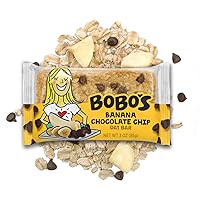 Vista 4 de Barritas de avena con plátano y chispas de chocolate de Bobo's, sin gluten, sin OMG, de avena integral, paquete de 12 Barritas de aperitivo Para