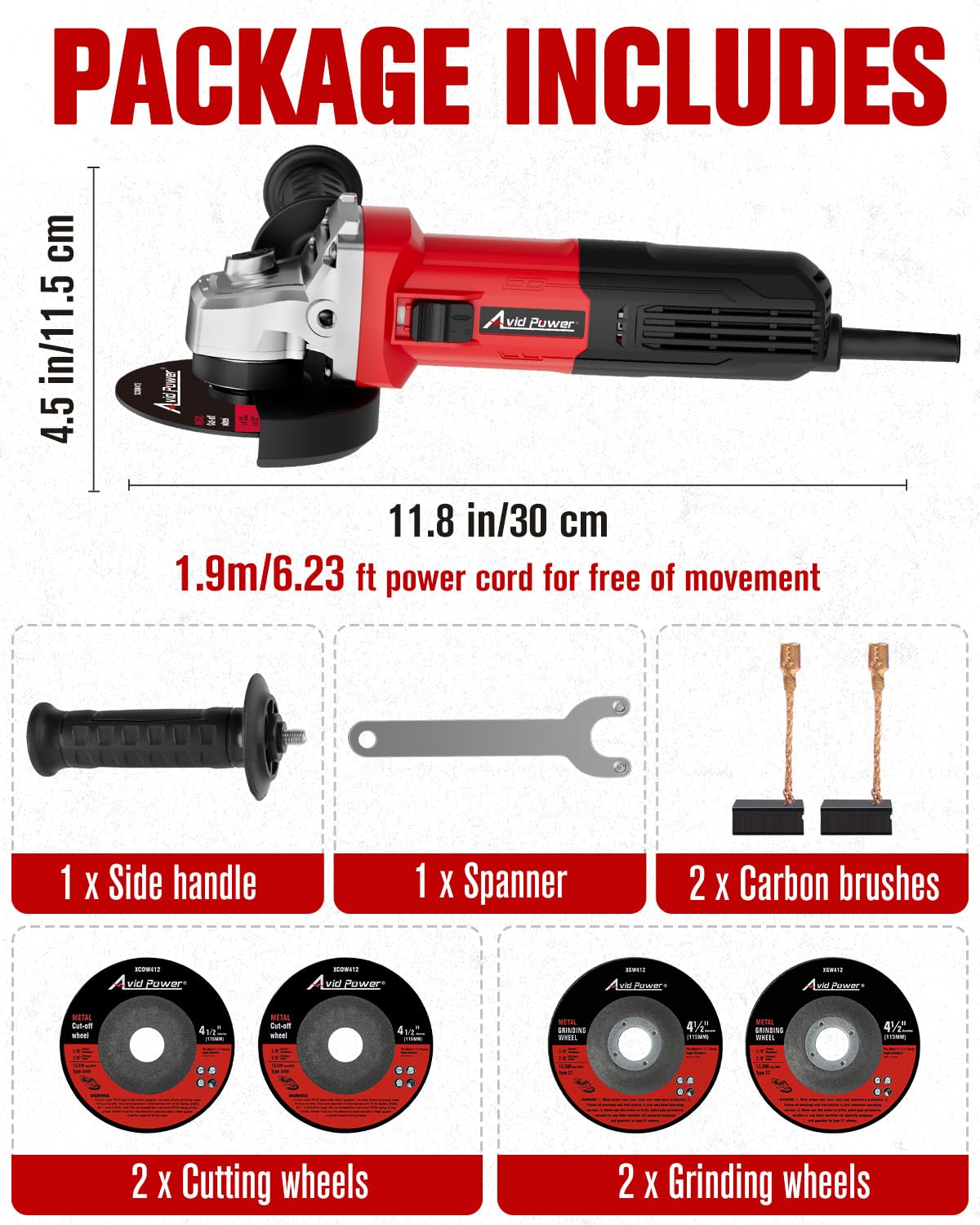 AVID POWER Angle Grinder - Cutting & Grinding -9