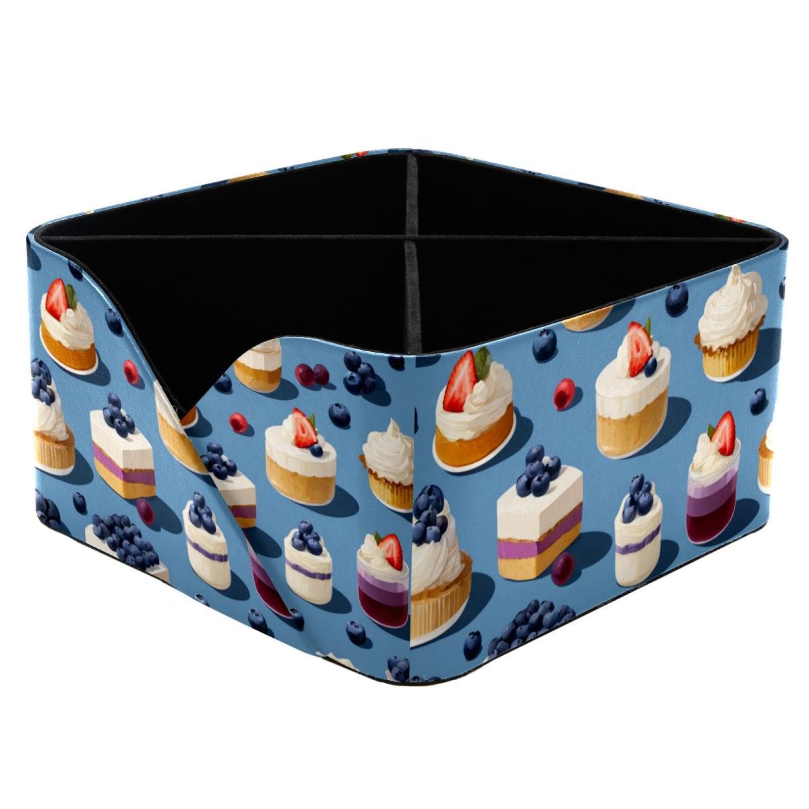Porte-stylo multifonction enfants femmes : organisateur de bureau bleu motif dessert pour crayons