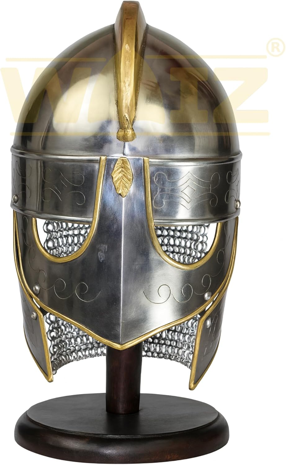Roman Imperial Centurion Helmet with Cheek Guards and Chainmail Neck Guard – Medieval Costume Armor for LARP, Cosplay, Reenactment, and Display