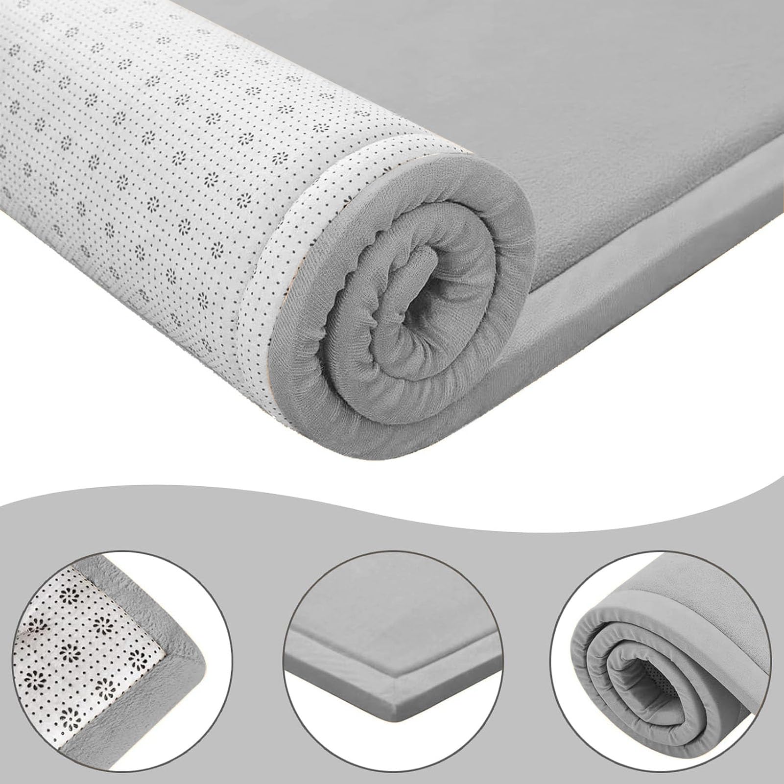 2cm Alfombra Bebe Acolchada 120 x 180 cm Antideslizante, Tapete Bebes con Superficie de Franela, Tapete Actividades de Interior, Alfombras Juegos Bebes Fáciles de Limpiar