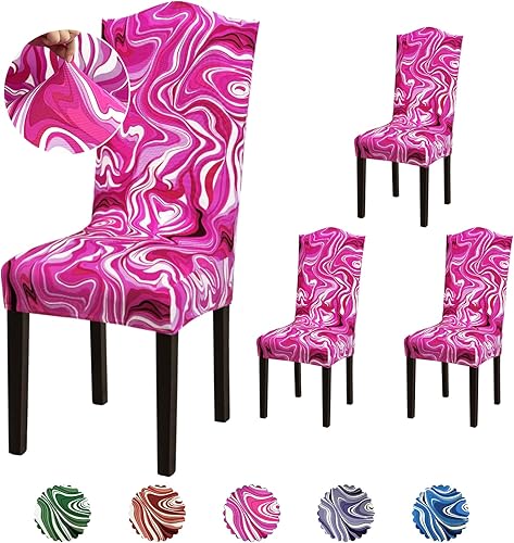 Vista 70 de Juego de 6 fundas para silla, fundas elásticas para sillas de comedor, extraíbles y lavables, para sillas de comedor, hotel, ceremonia, color gris