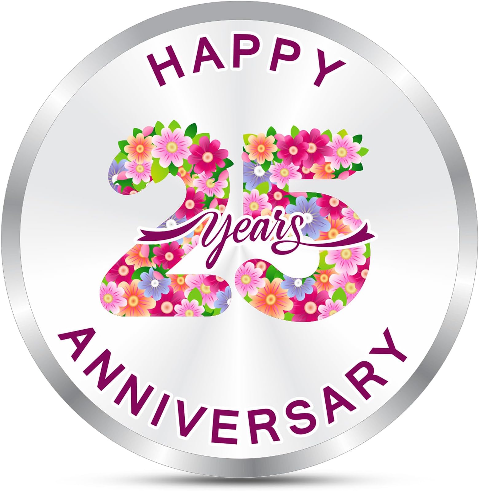 ACPL Precious Moments BIS Hallmarked Silver Coin 25th & 50th Happy Anniversary Floral Design 999 Pure