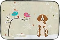 Vista 27 de Caroline's Treasures BB2508DDM - Tapete de secado de platos de perro de montaña bernés con regalos de Navidad entre amigos, tapete absorbente