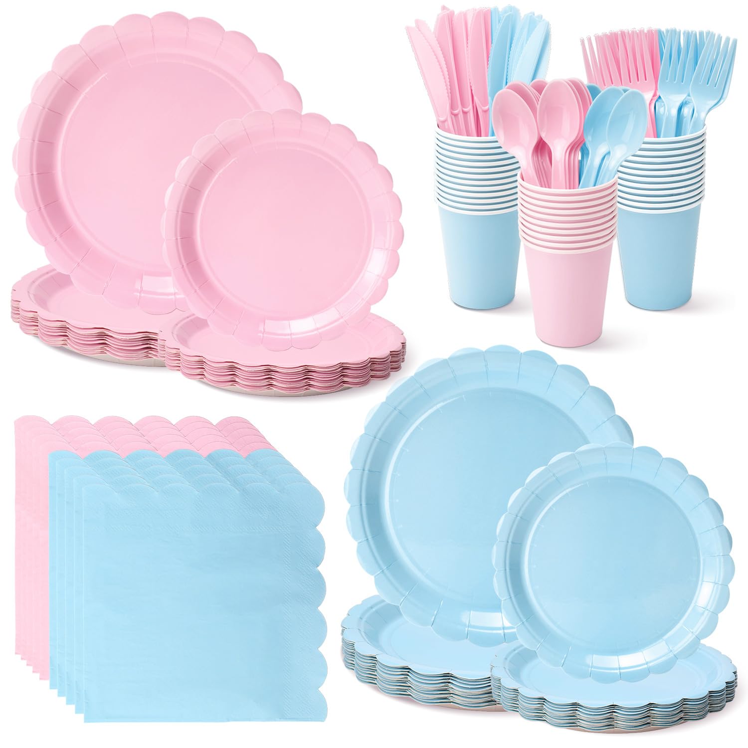 Vyntra Ivory Cream Paper Plates & Napkins - Party Supplies -15