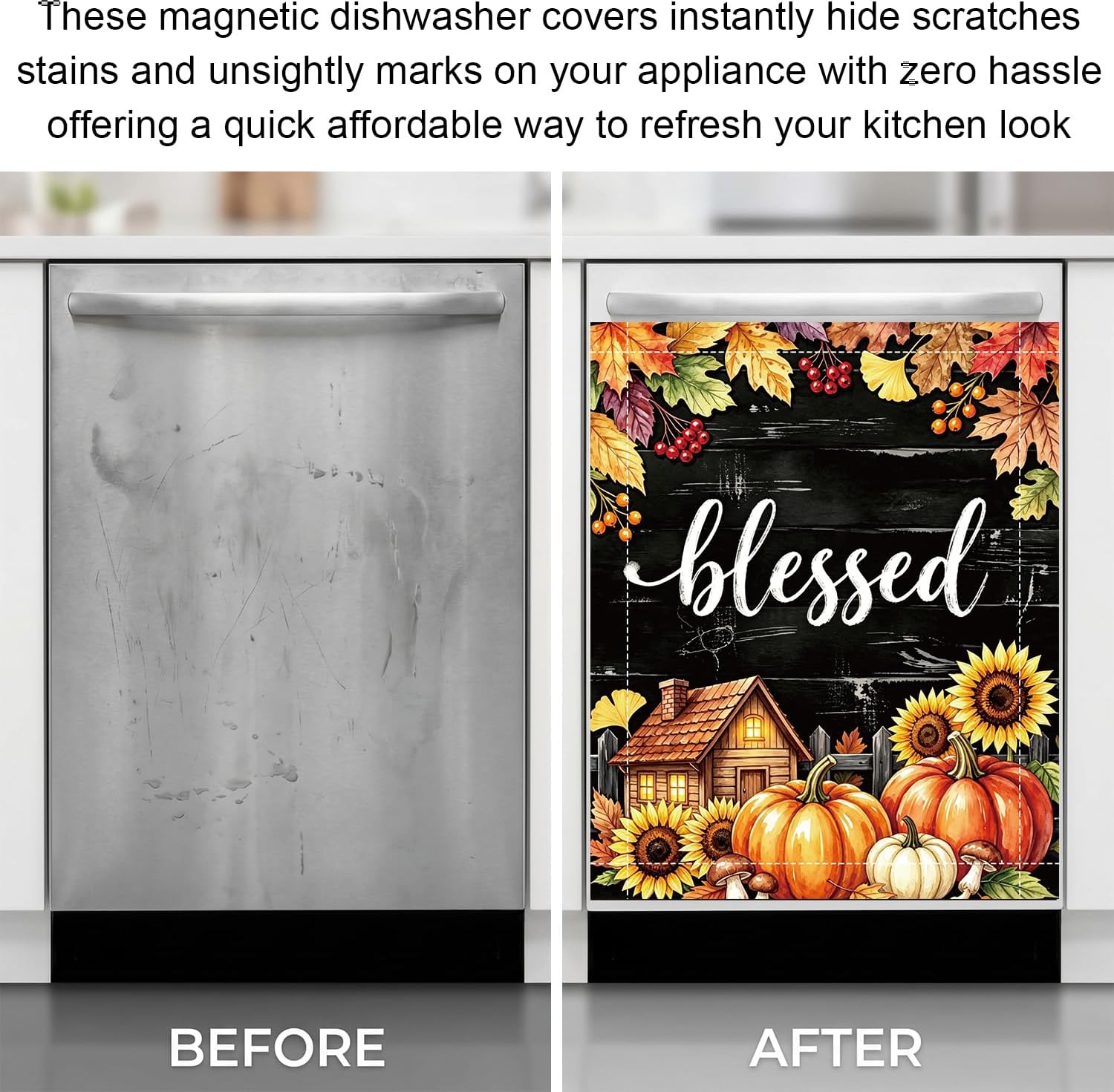 Fall Dishwasher Magnet Cover 23x26 Inch Dish Washer Magnetic Cover image 4