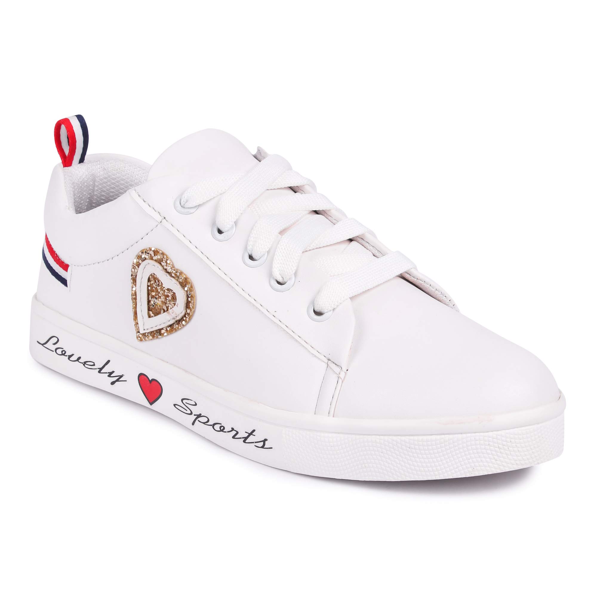 Longwalk Women Casual Heart Sneakers Shoes (White, Numeric_7) (B09PRH2T9M) Amazon Price History, Amazon Price Tracker