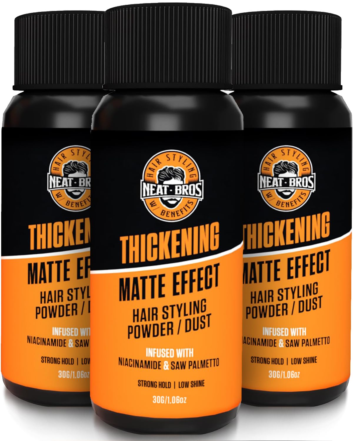 Neat Bros Hair Styling Texture Powder - Strong Hold & Matte Finish - Hairstyle Volumizer with Niacinamide and Saw Palmetto for Men and Women -