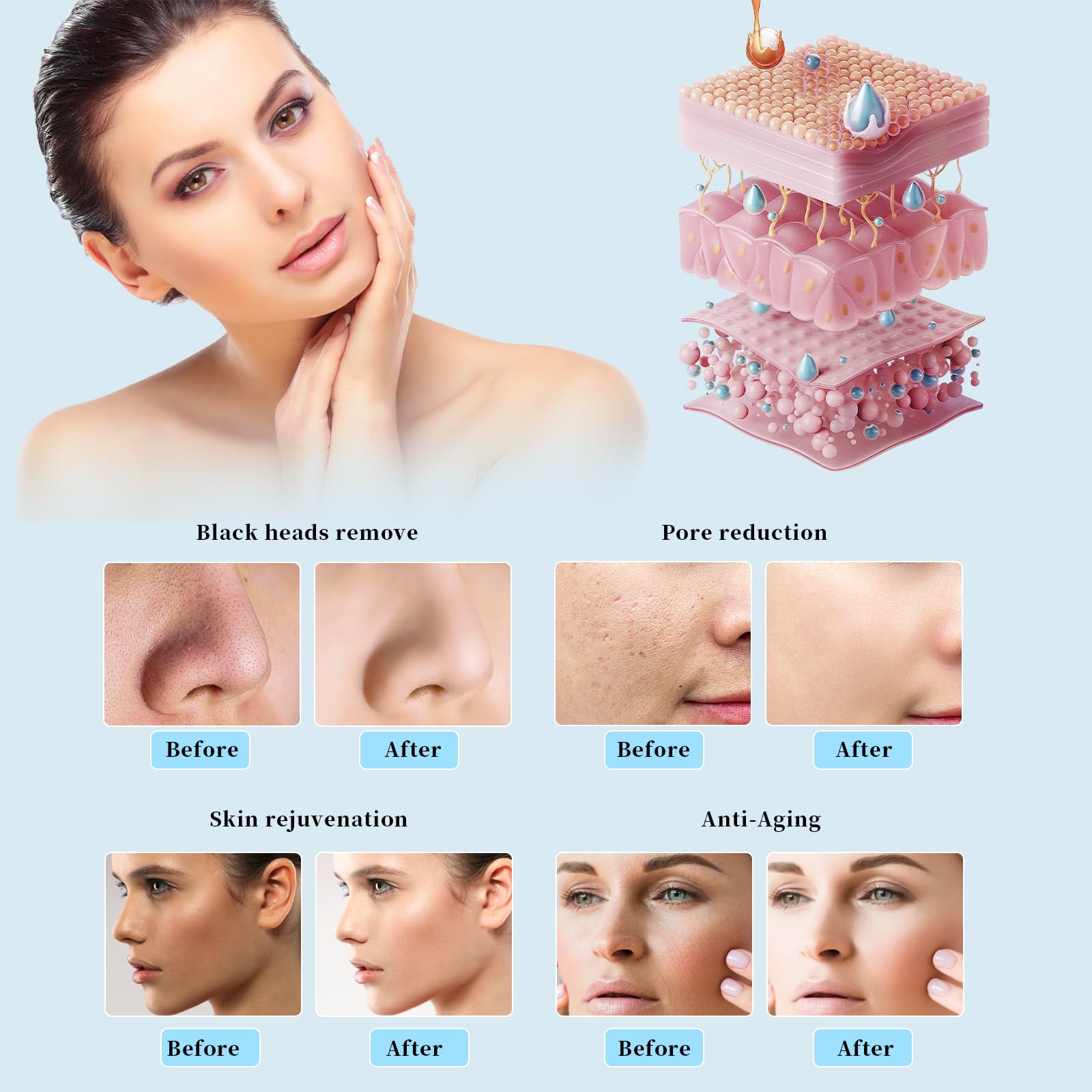 14 in 1 Facial Machine Hydrogen oxygen Face Steamer for Deep