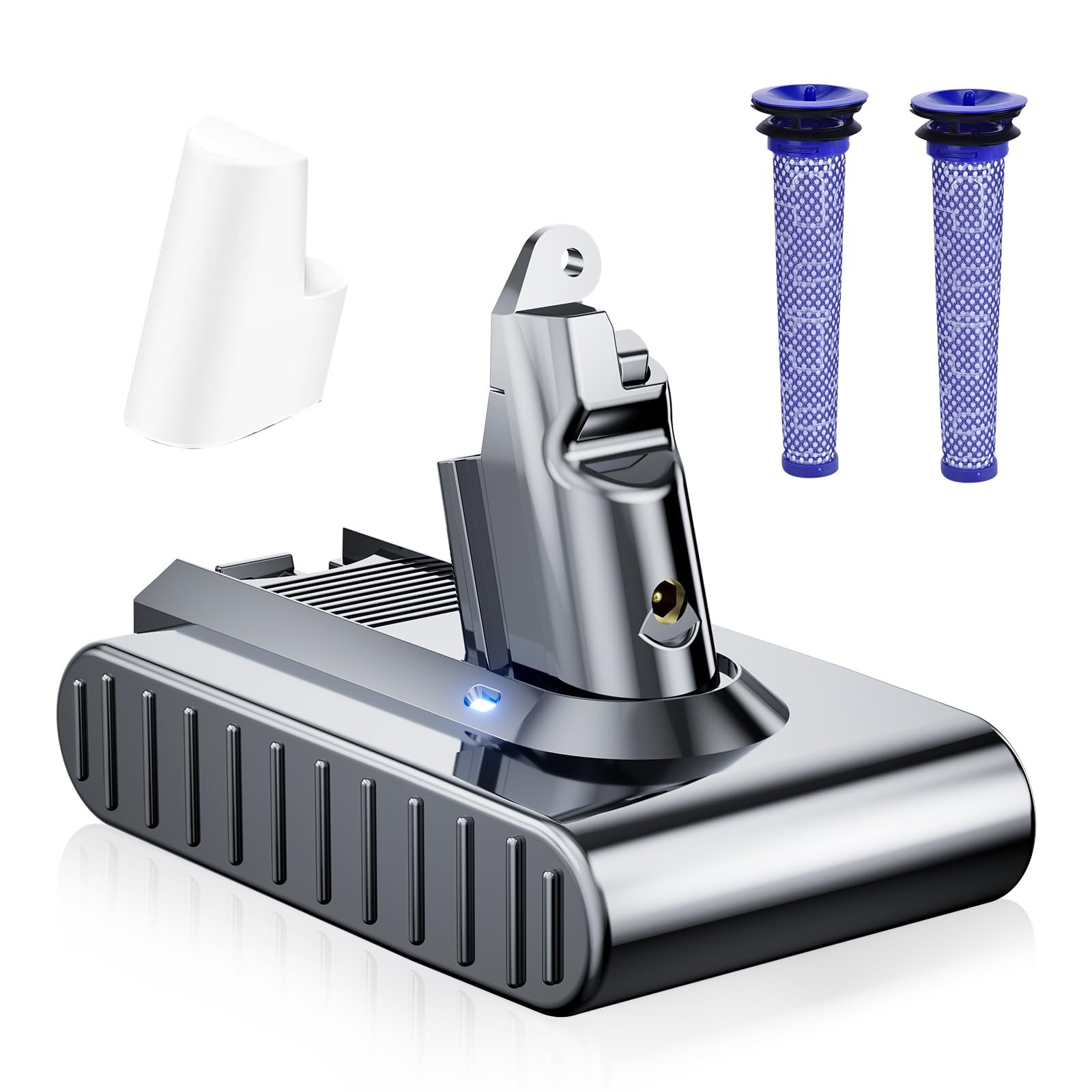 Upgraded 7000mAh 21.6V Replacement for Dyson V6 Battery 6 Cell Compatible with Dyson V6 Animal V6 Absolute/Motorhead/Fluffy SV03 SV04 SV05 SV06 SV07 SV09 VTC4 DC58 DC59 DC61 DC62 DC72 Vacuum Cleaner