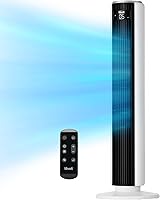 Levoit 36-Inch Bladeless Tower Fan: 25ft/s Powerful Breeze, 28dB Whisper-Quiet for Bedroom Sleep, Remote, 12H Timer, 90° Oscillation
