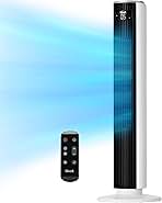 LEVOIT Tower Fan for Bedroom, Standing Fan with 28dB Quiet for Sleep, Remoter, 12H Timer, 25ft/s Velocity, 5 Speeds, 4 Modes, 90° Oscillation for Home, Office, Indoor, Bladeless 36 inch, White