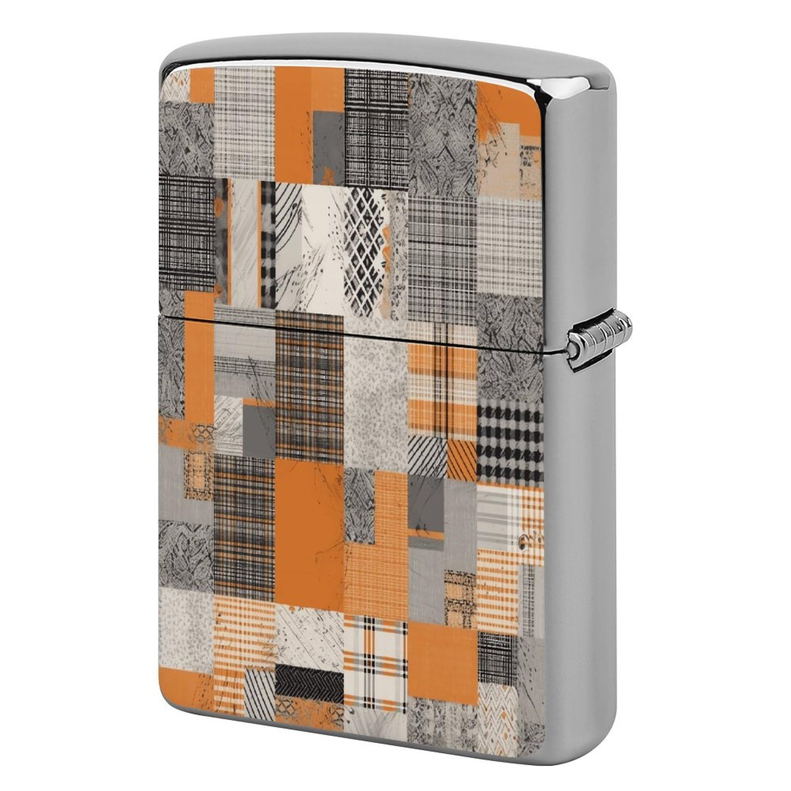 Fodpand Style Patchwork Pattern Metal Lighter Case Cover Lighter Sleeve