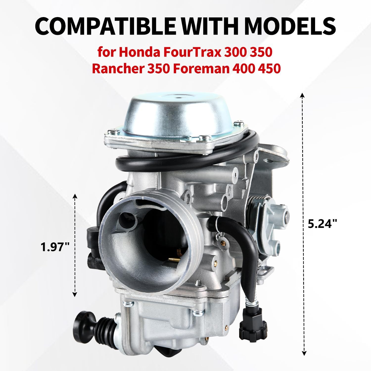 Carburetor Compatible with Honda FourTrax 300 TRX300 1988-2000,1986 1987 TRX350,1987-2000 Rancher 350,1997-2004 Foreman 400,1998-2004 Foreman 450 Carb with Oil and Air Filter
