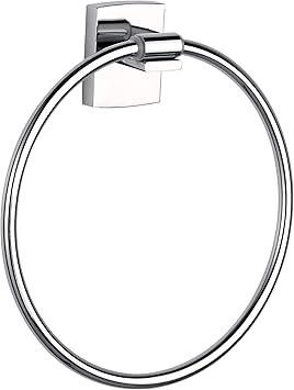 Anilla de toallas tesa Klaam, metal cromado, autoadhesiva, tecnología adhesiva de montaje, 200 x 185 x 47 mm