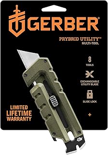 Gear Prybrid Utility Knife with Pry Bar - Multi-Tool Pocket Razor Knife with Retractable Knife Blade - EDC Knife - Green