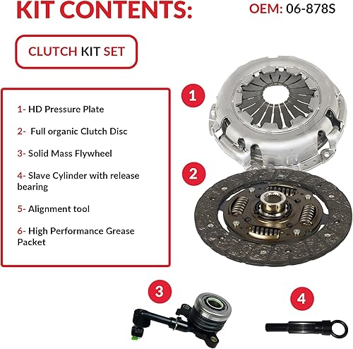 Miniatura 3 de Embrague con kit esclavo compatible con March Note Tiida Versa Advance Sense Drive Sr 1.6 S Plus 2009-2019 1.6L 1598CC l4 GAS DOHC aspirado