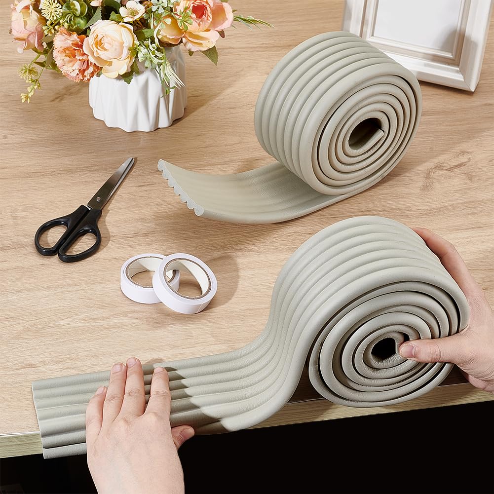 NBEADS 22.42Yards Bumper Protectors, 74x6.5mm Corner Protector Table Edge Corner Protector for Sharp Edges Table Desk Furniture Gray - Image 3