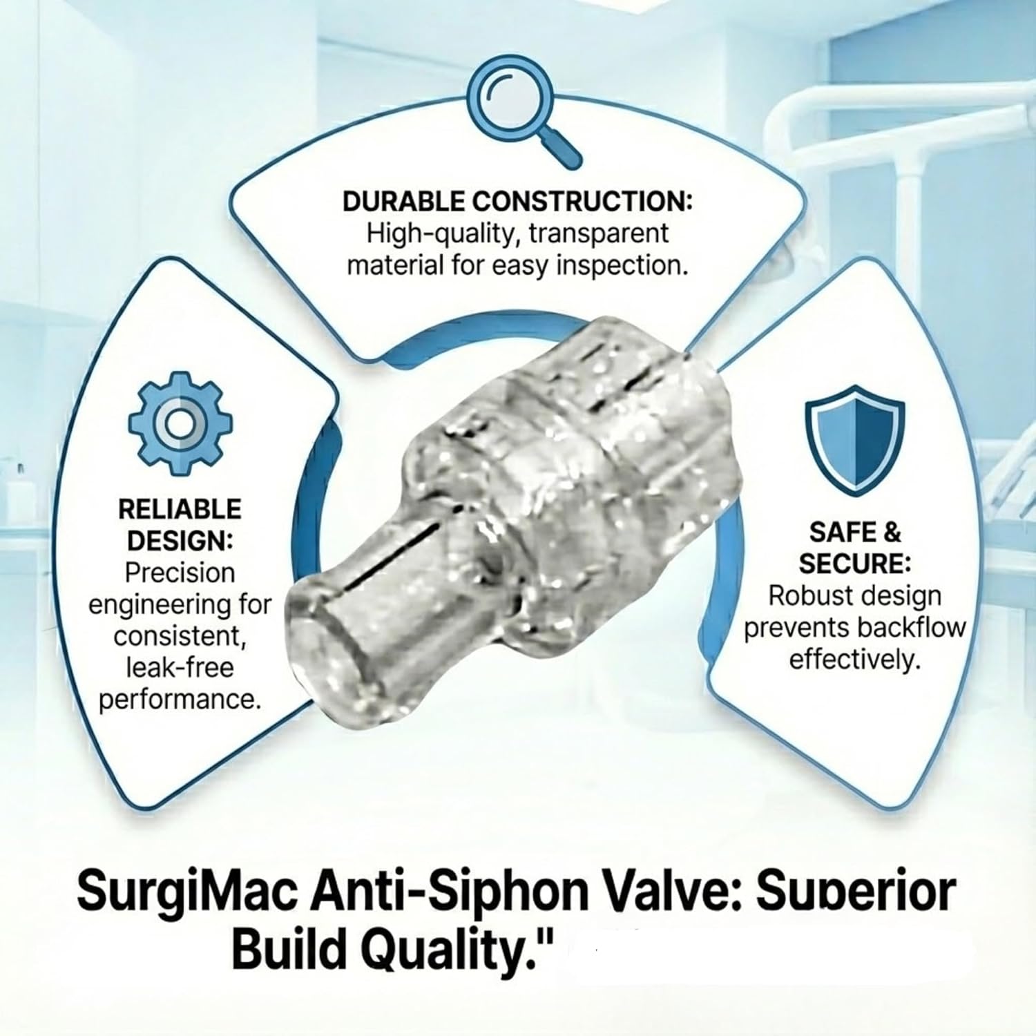 SurgiMac High-Performance Anti-Siphon Valve – Professional Waterline Maintenance Component 100/Case