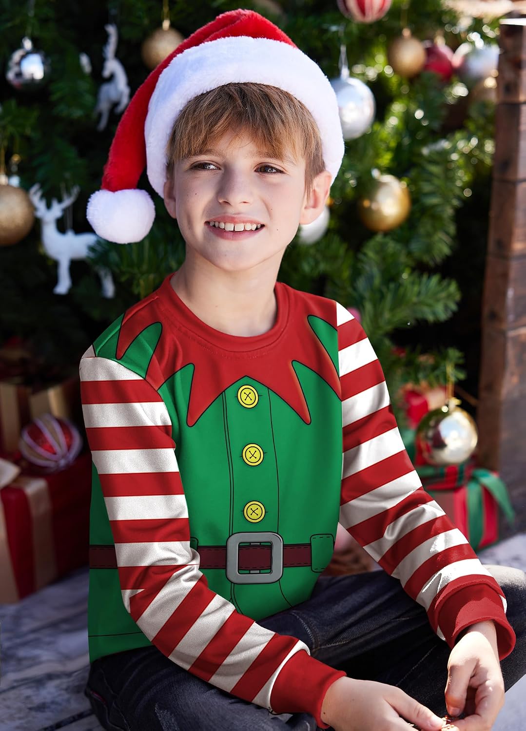 BesserBay Unisex Kids Ugly Christmas Sweater 3D Graphic Funny Long Sleeve Holiday Pullover Sweatshirt 4-14 Years