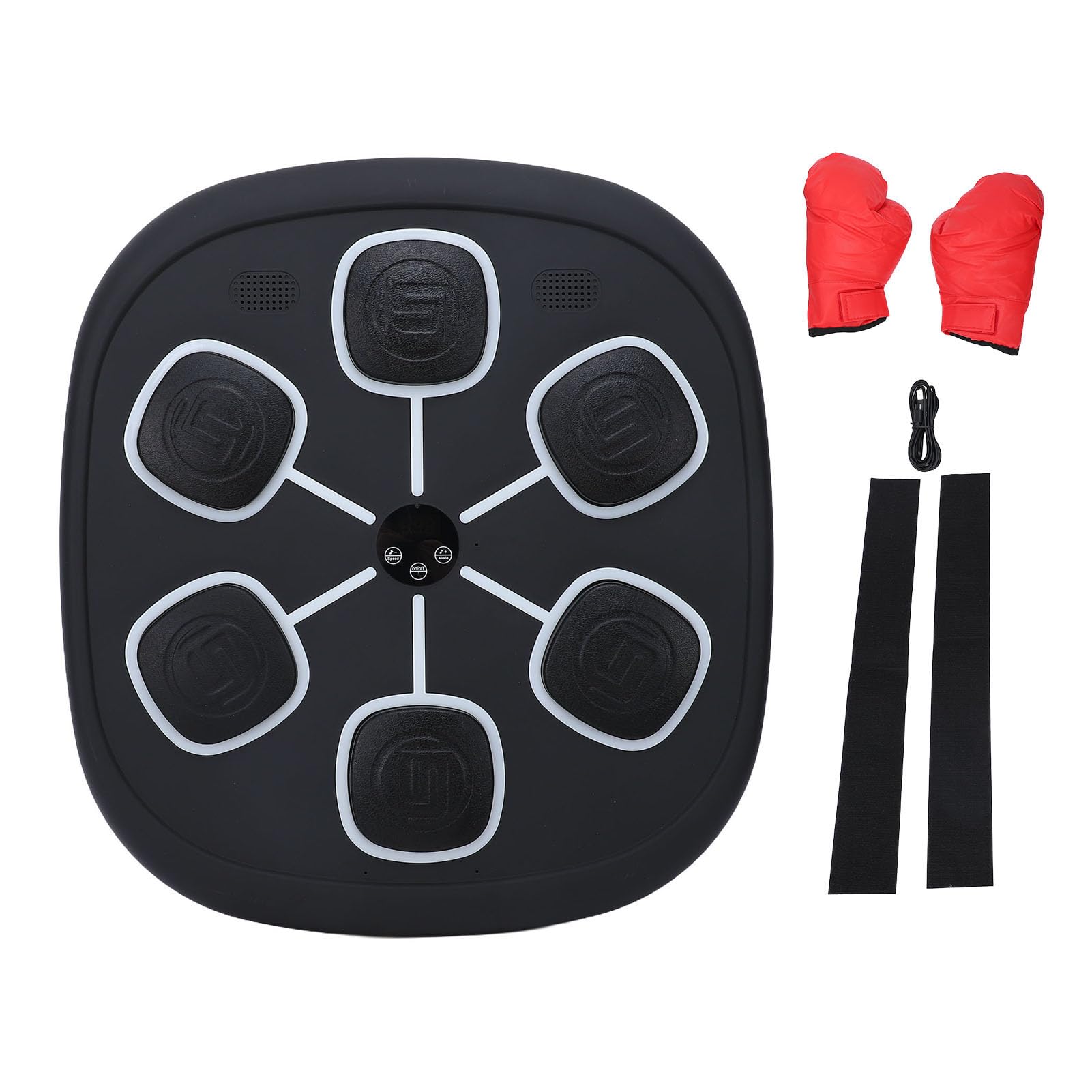 Macchina da Boxe Musicale Intelligente, Elastico in PU Bluetooth Montato a Parete LED Opzione Livello di velocità Bersaglio da Boxe Elettronico per Adolescenti Adulti