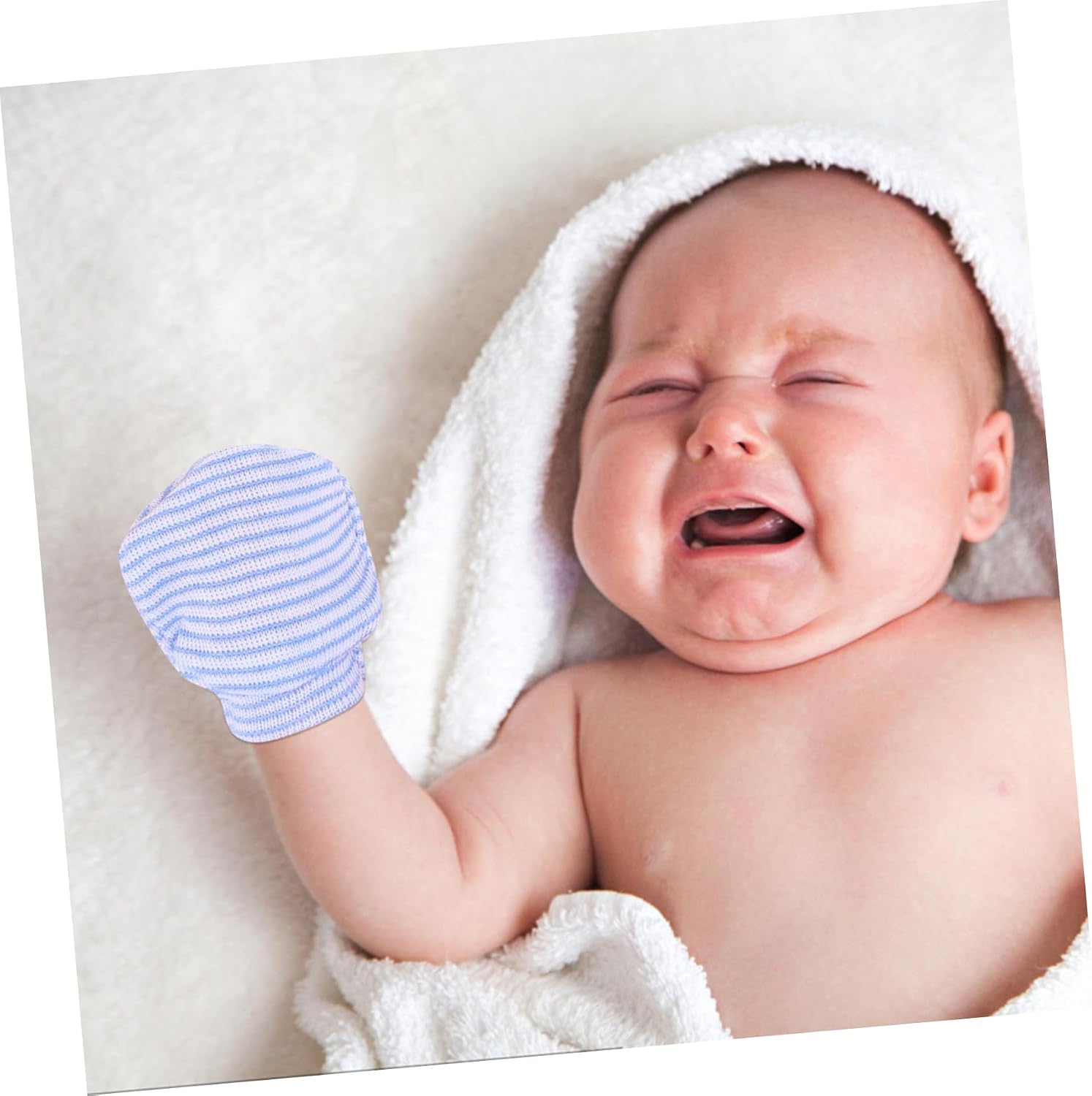 1pair Boy Girl Mittens No Scratch Knitted Gloves for Newborns Toddlers Soft -scratch Hand Essential Wrap