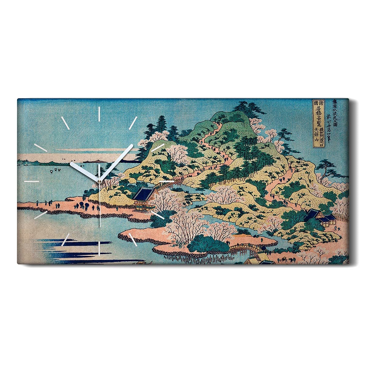 Horloge d'art moderne sur toile de qualité paysage de montagne et mer 60x30