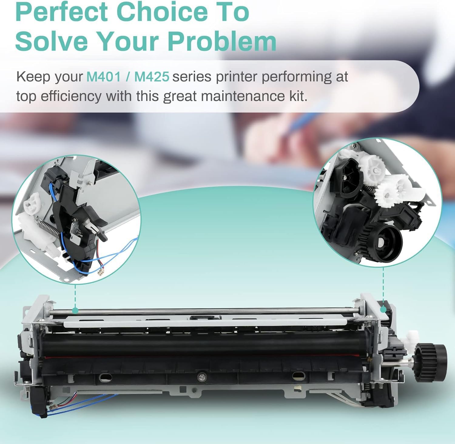 M401 / M425 Fuser Maintenance Kit,RM1-8808 (RM1-8808-MK) Fuser Maintenance Kit for M401 / M425 Laser Printer (110V) Includes RM1-8808 Fuser, Transfer Roller & Tray 1/2 Rollers