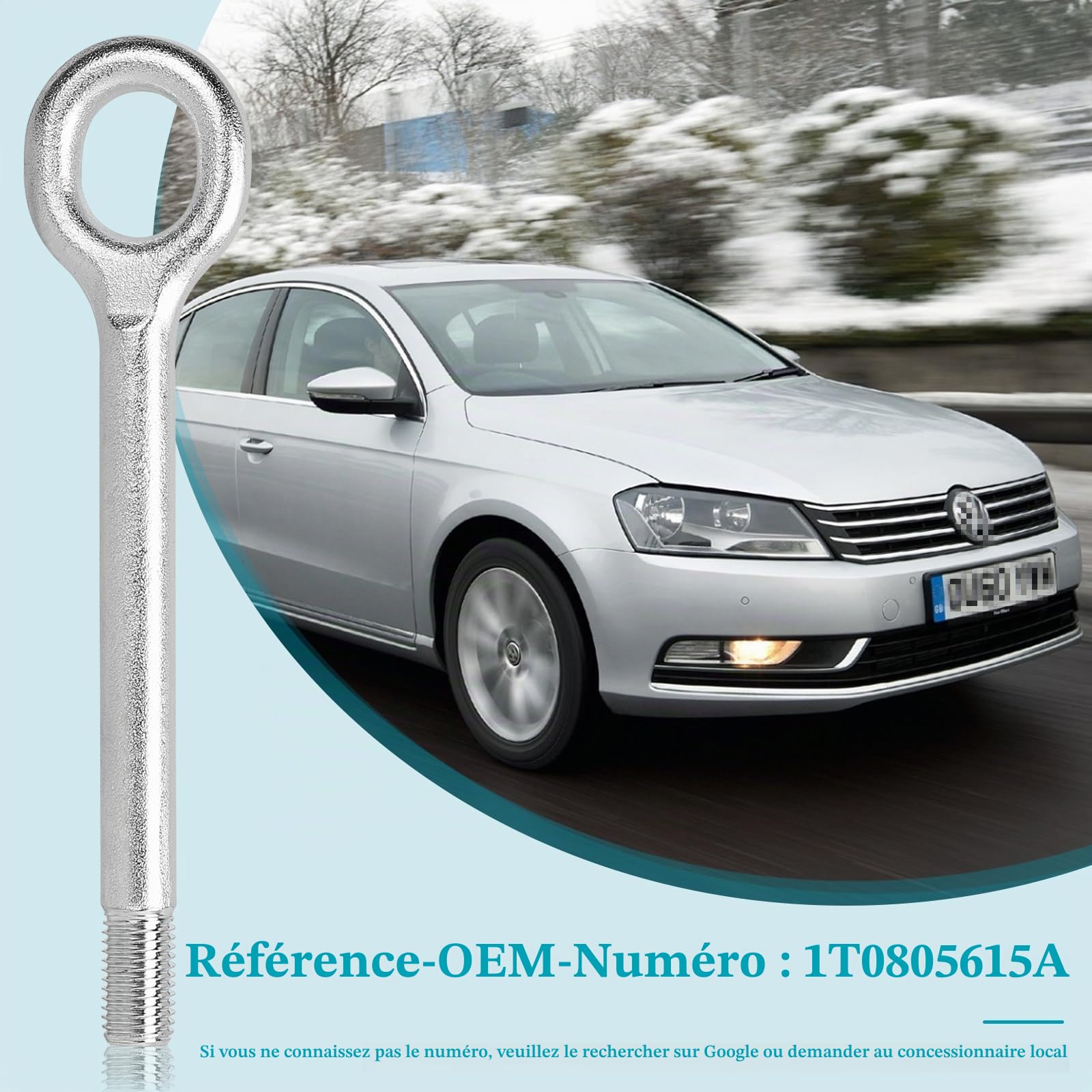 EFUTURETIME 51798113 Barres de Remorquage 1612882780 Tow Hook 215 mm Compatible avec Ducato 250, Boxer, Jumper