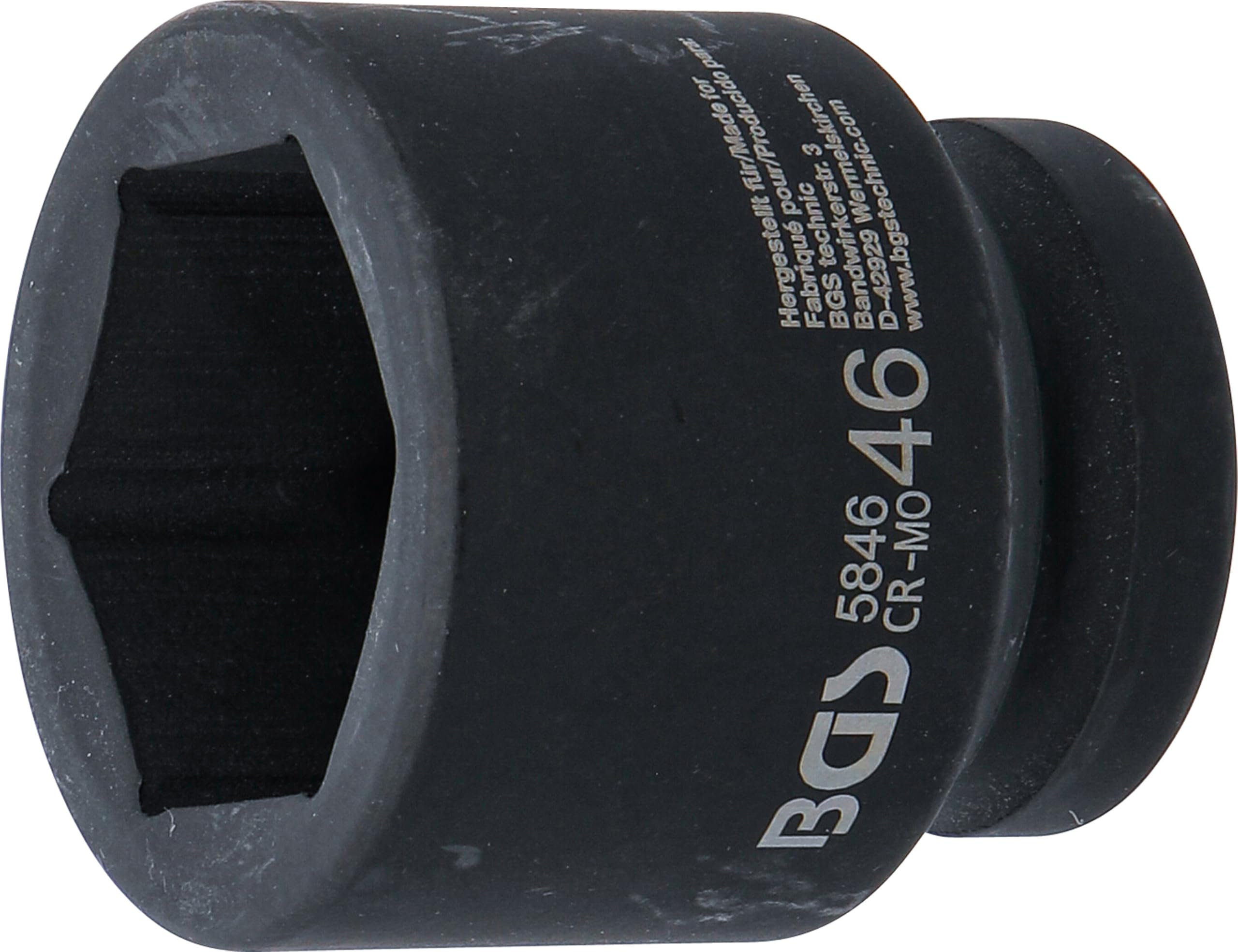 Bgs Phosphated 5846 | Impact Socket, Hexagon | 25 Mm (1") Drive | 46 Mm
