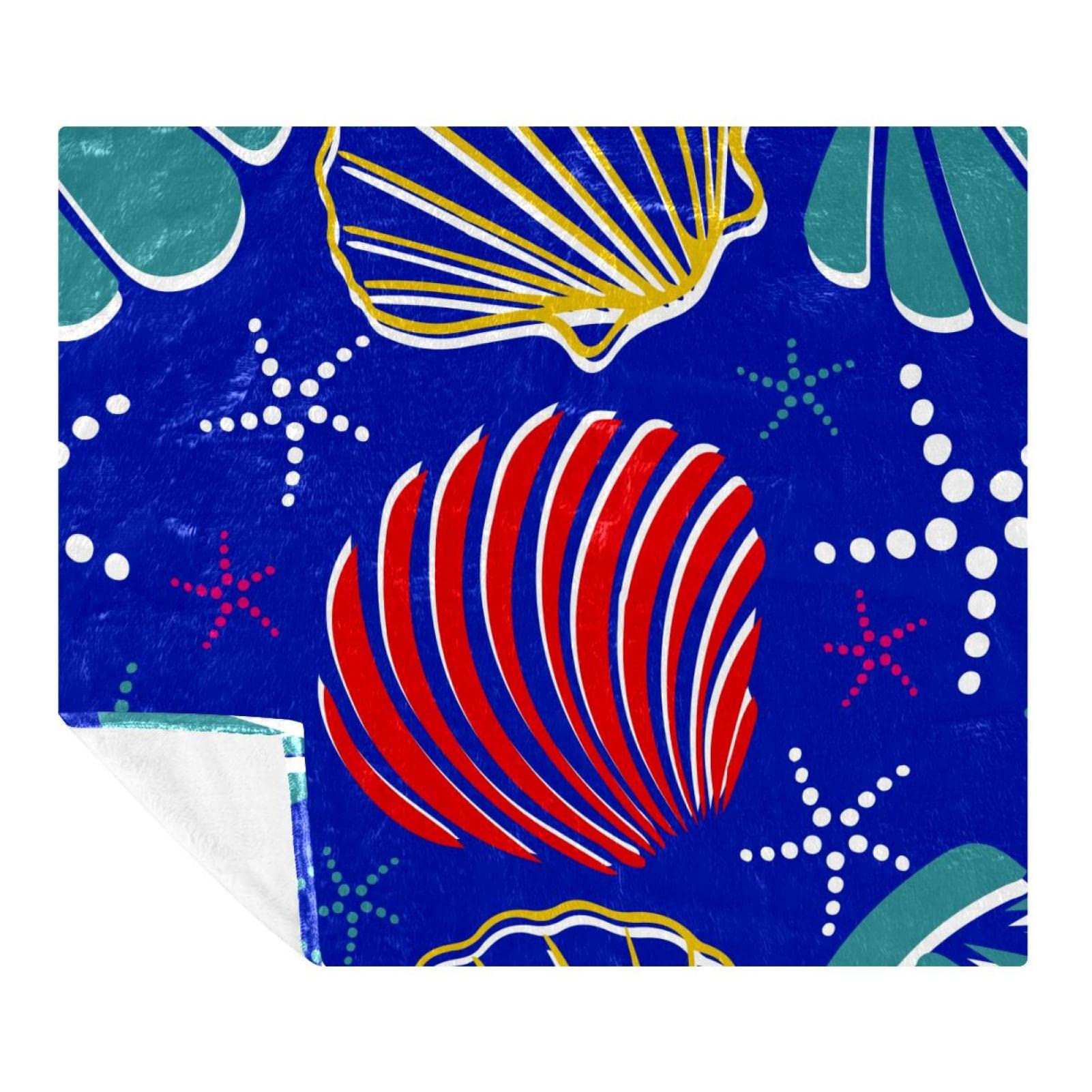 Couverture polaire de literie plaid canapé chambre abstrait pétoncle étoile de mer
