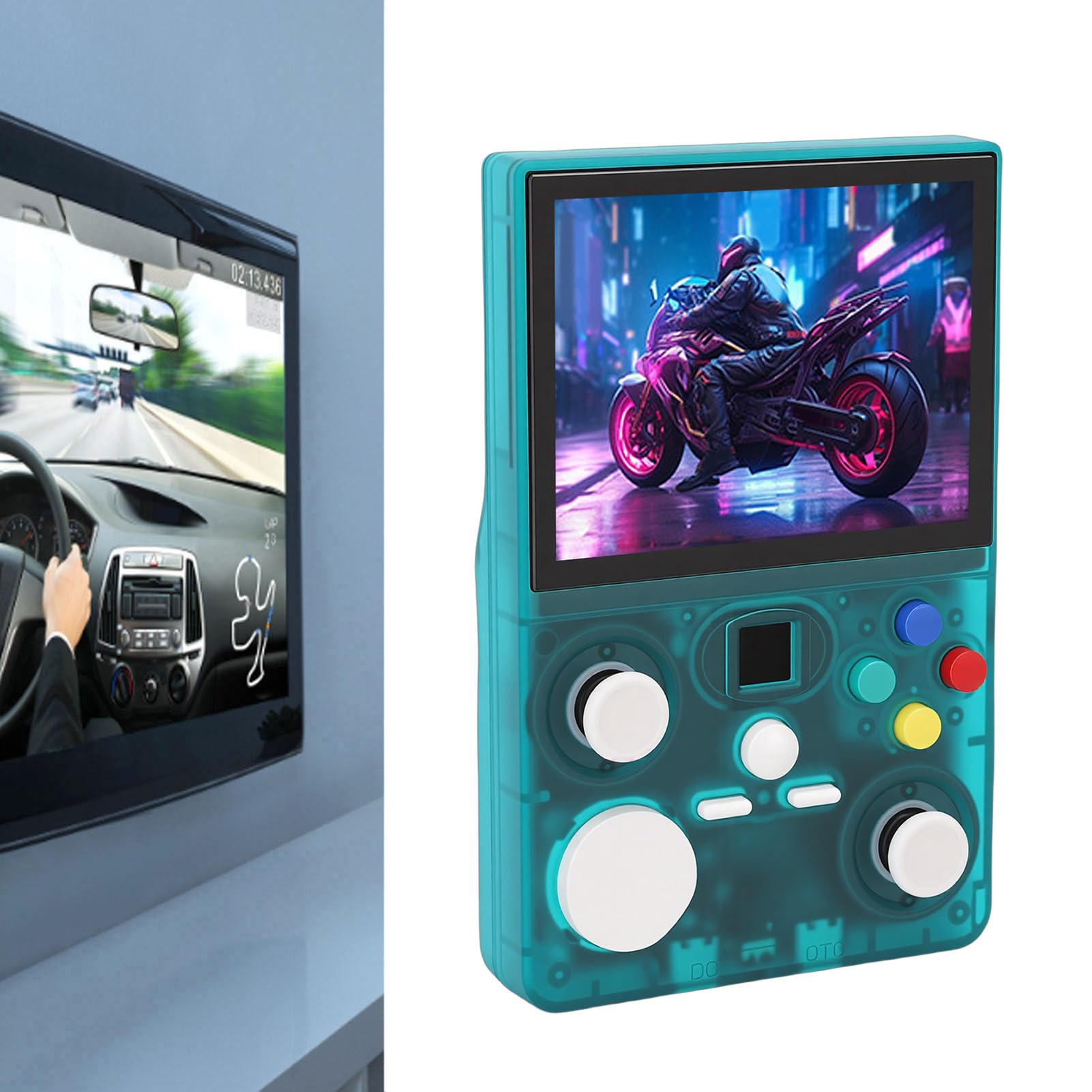Console di Gioco Portatile Schermo MIPI Portatile Ad Alta Definizione da 3,5 Pollici con Doppio Joystick per Casa e Viaggio, Console per Videogiochi retrò ABS per (128G) (128G)