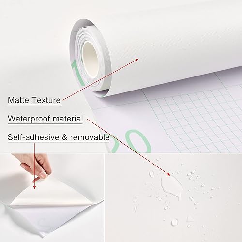 Vista 41 de FUKU MON Papel tapiz de 24 x 394 pulgadas, color azul marino, papel de contacto azul mate, papel de pared sólido, autoadhesivo, grueso, textura Azul