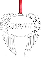 Vista 1 de Personalized Angel Wings, Laser Cut Custom Names, Christmas Tree Decorations, Stainless Steel, Family Names, Xmas Bauble 2025, for Her, Mom, Dad