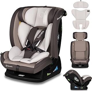 LIONELO AART I-SIZE Autositz für Kleinkinder 40-150 cm, Montage mit Sicherheitsgurten, Kopfstützen- und Neigungsverstellung, Lendenwirbel- und Verkleinerungseinsatz, R129 i-Size Standard