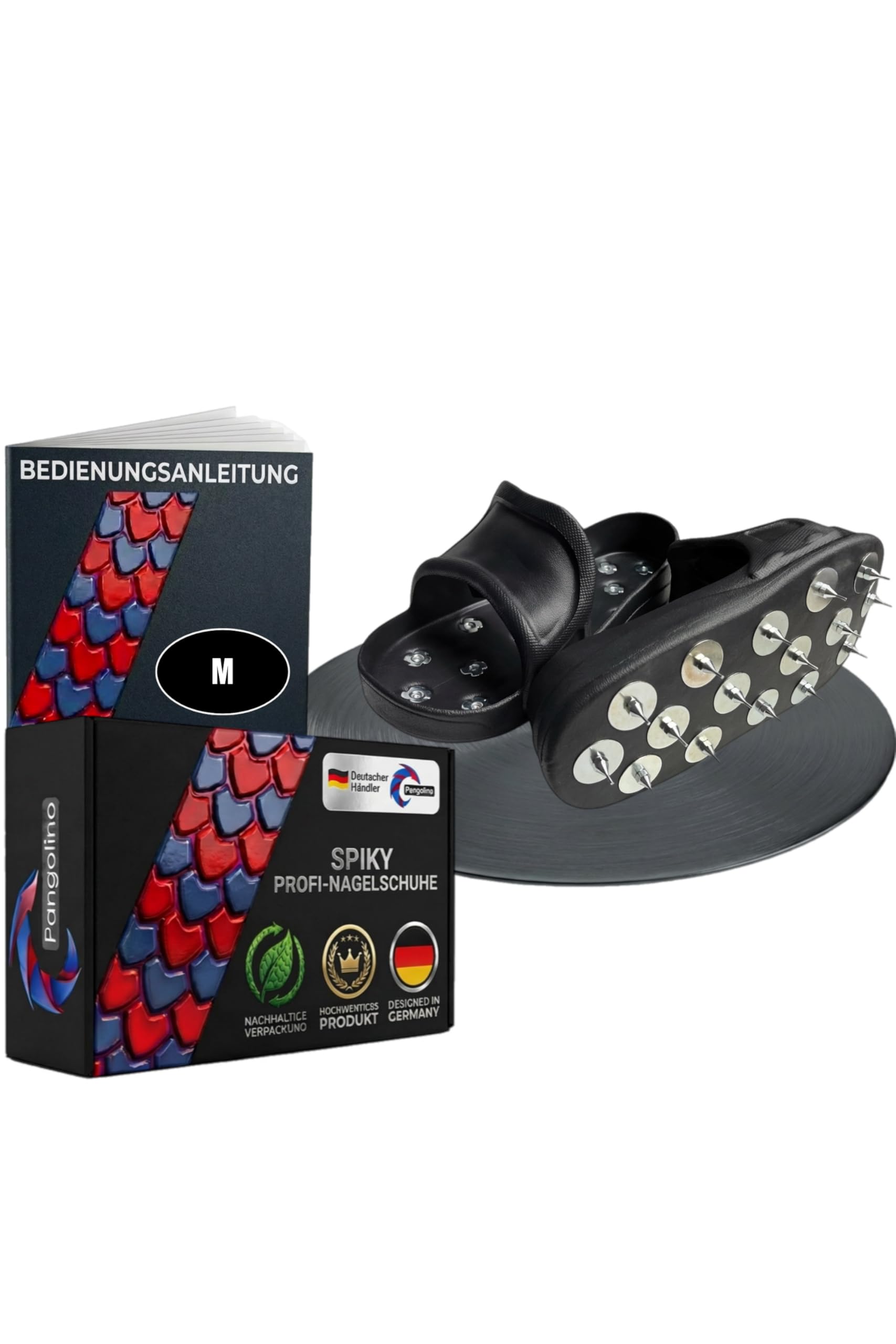 Pangolino | Nagelschuhe | Nagelsohle | Einfache Verwendung | Größe: M | zum Begehen von frisch gegossenem Epoxidharz, Estirch und Nivellier- & Spachtelmassen | Größe: Medium