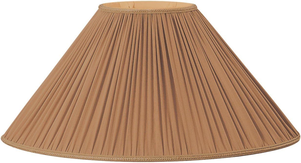 Royal Designs Beige Pleated Oval Designer Lamp Shade, Brown, (4 x 6.5) x (12 x 21.5) x 12.5