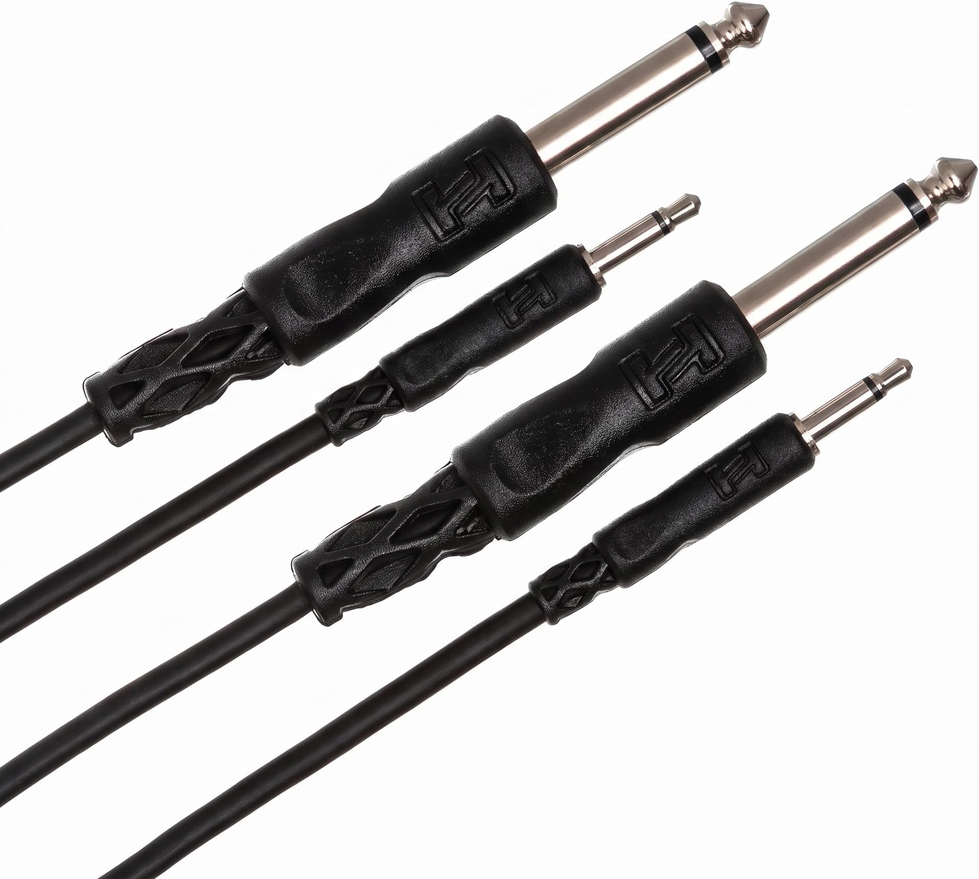 HOSA CMP-305 3.5 mm TS to 1/4" TS Mono Interconnect Cable, 5 feet,Black (Pack of 2)