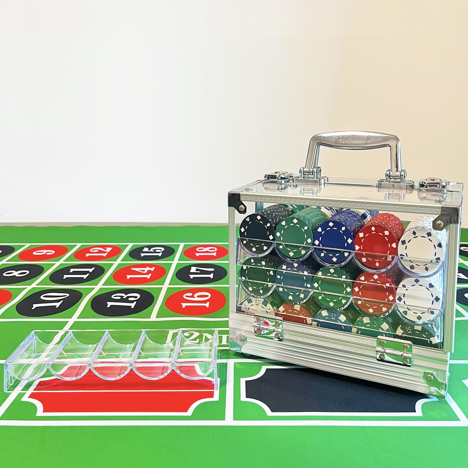 SEETOOOGAMES Poker-Chip-Halter, transparenter Acryl-Casino-Chip-Halter, für Chips, Vitrine für Texas Hold'em, Blackjack, Glücksspiele, Pokerclubs, Partys oder Casino-Abende zu Hause, 20 Stück