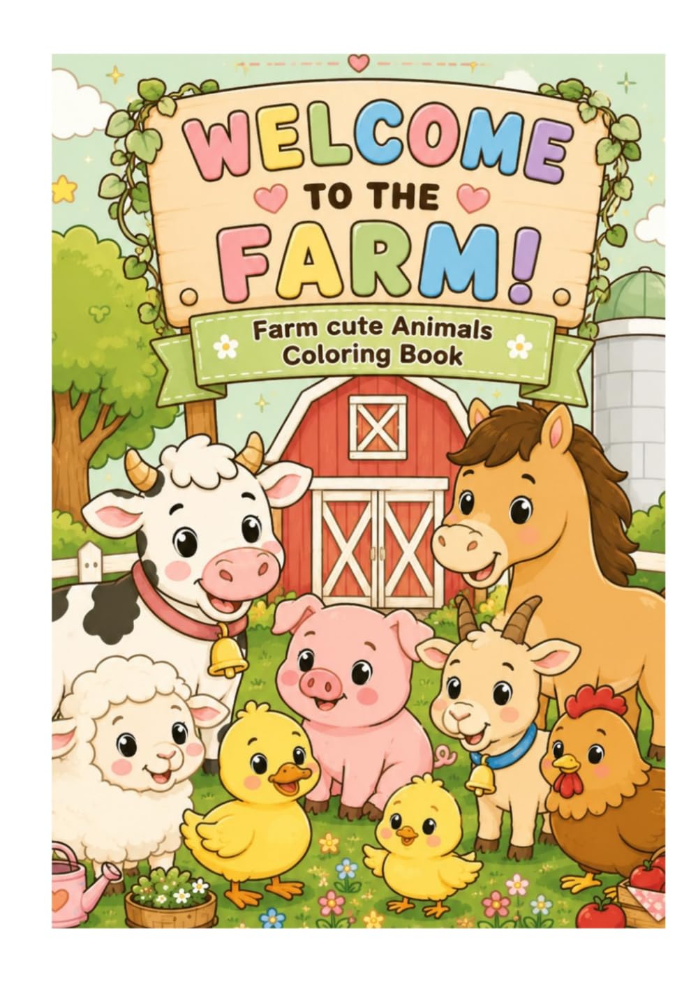 Welcome to the Farm: Farm Cute Animals coloring Book