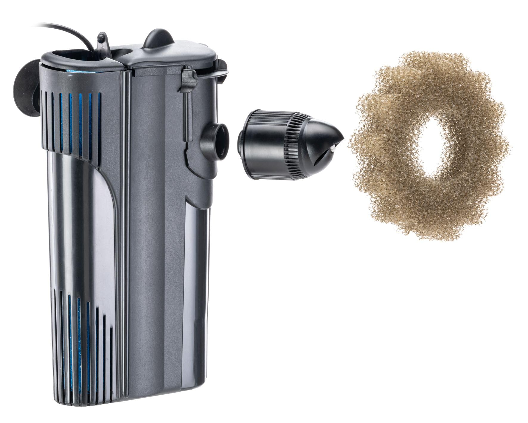 Hydor Filtre d'aquarium Max 70 l. Éponge et adsorben pour Une Eau Propre et cristalline, matériau du Filtre à Pompe, Crochet Universel Inclus