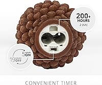 Vista 3 de Luminara Pinecone - Velas sin llama, con acabado marrón tiza, figuras de cono de pino, velas LED sin perfume, funcionan con pilas, con temporizador