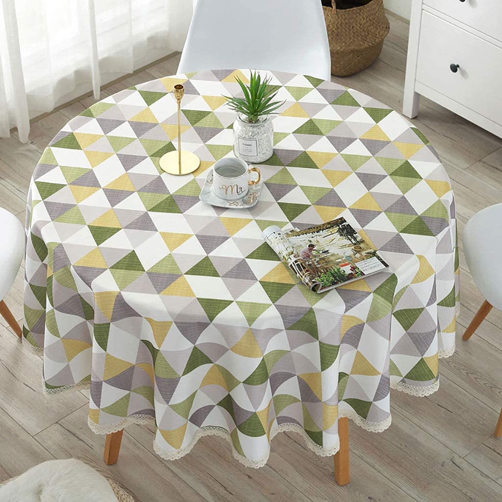 Nappe ronde imperméable en tissu lourd pour pique-nique et décoration de table