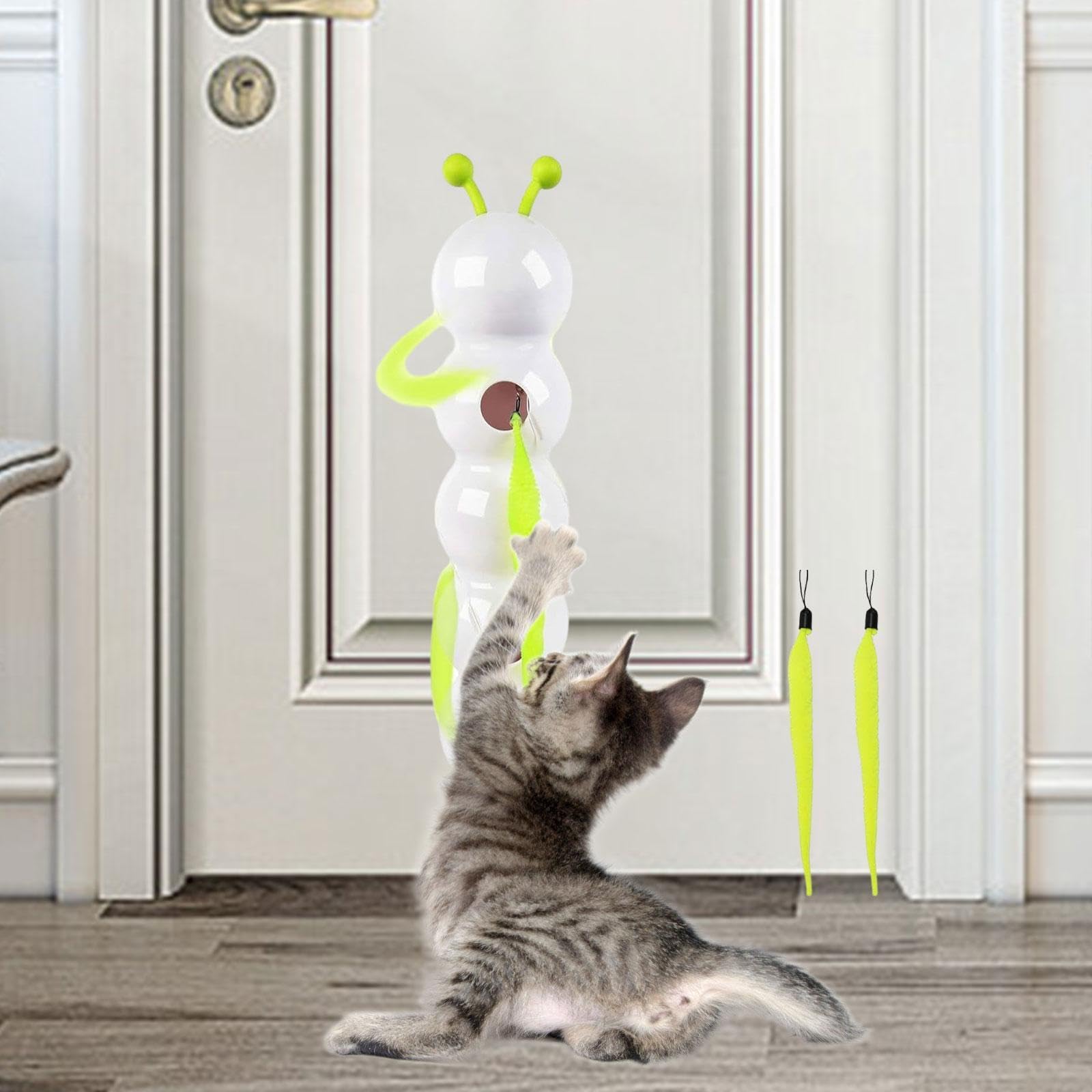 Colcolo Neckendes Katzenspielzeug, intelligenter Begleiterstab, lustiger automatischer Rollwurm, realistische Wackelbewegung für kleine Katzen,