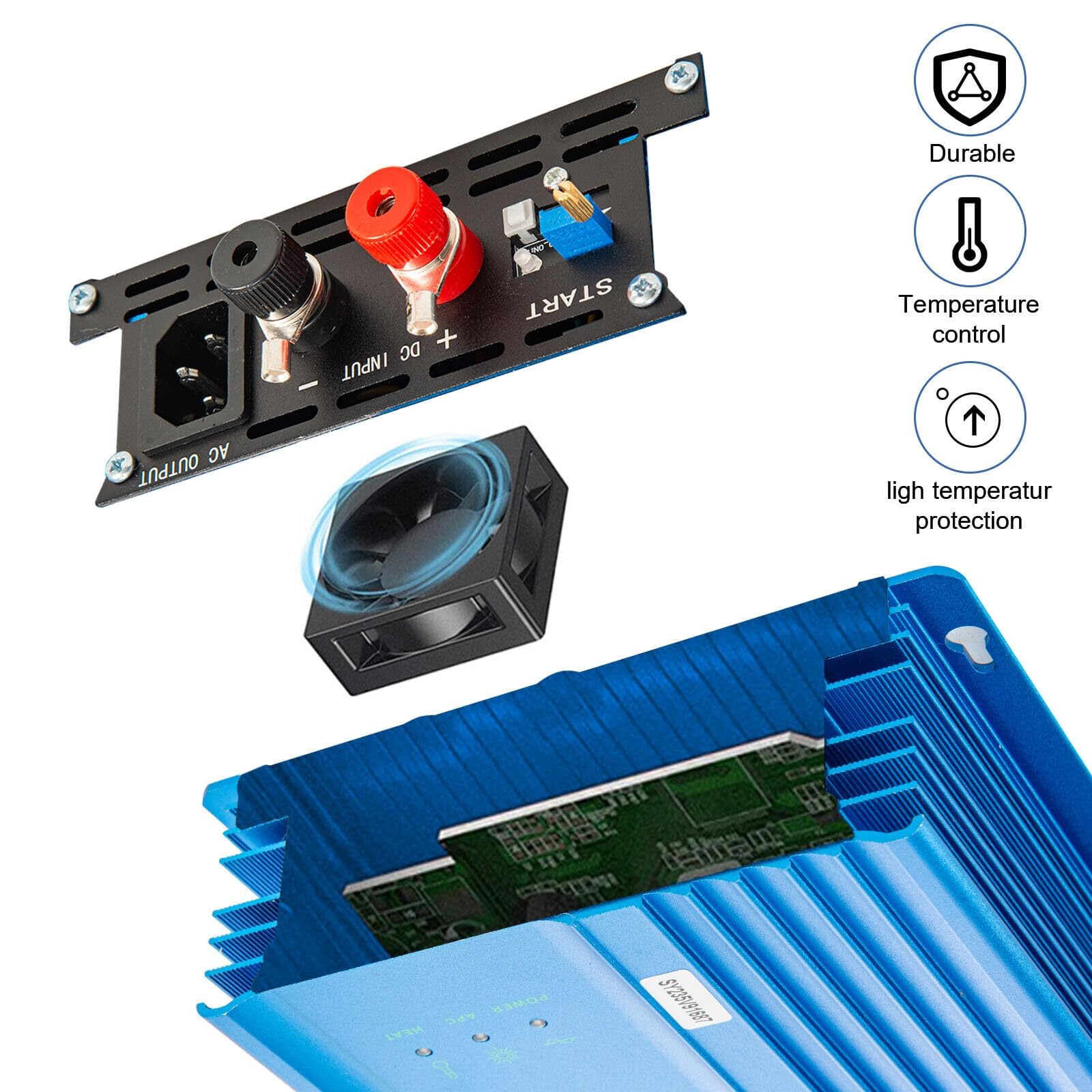 500W Solar Mikro Wechselrichter 230V AC, DC 16-28V Eingang für 12V Solarpaneele Batterien, Plug & Play