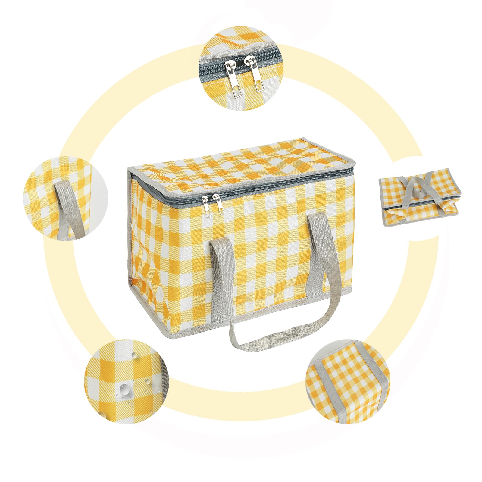 Lot De 2 Grands Sacs Isothermes 14L – Sacs De Courses Réfrigérés Pliable, Parfait Pour Pique-Nique, Camping, Barbecue, Pêche Et Voyages